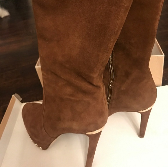 Women's suede heeled boots - Picture 1 of 4